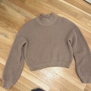 Elegant Taupe Women's Turtleneck Sweater